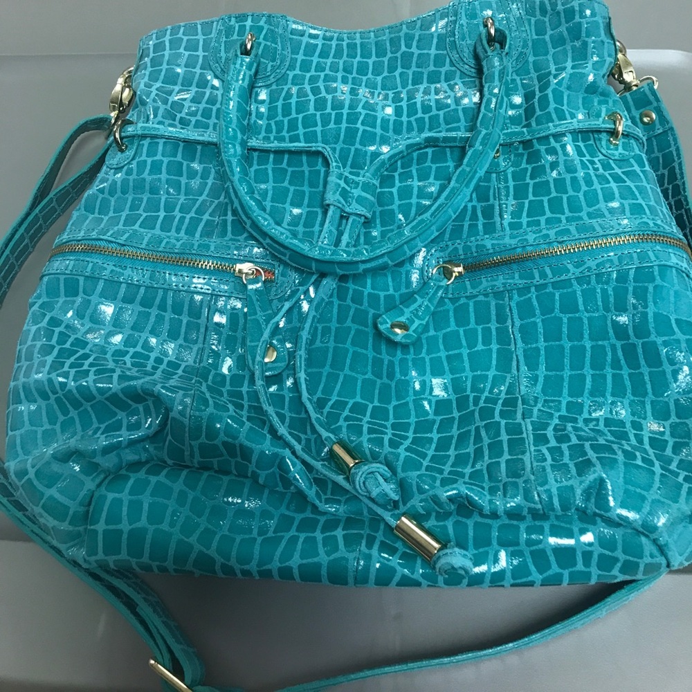 Hype Tourquoise alligator  handbag crossbody.